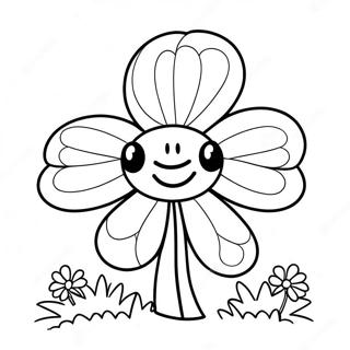 Cute Shamrock With Smiling Face Coloring Page 3397-2755