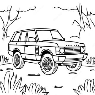 Luxury Range Rover In Nature Coloring Page 33994-27206