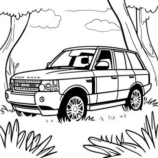 Luxury Range Rover In Nature Coloring Page 33994-27207