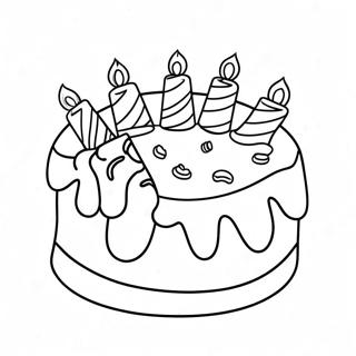 Funny Uncle Birthday Cake Coloring Page 34004-27215