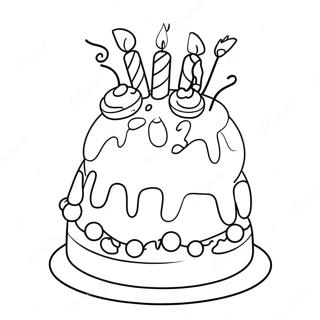 Funny Uncle Birthday Cake Coloring Page 34004-27216