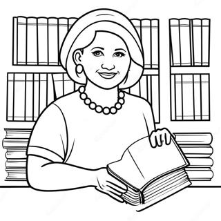 Martha With Colorful Books Coloring Page 34014-27223