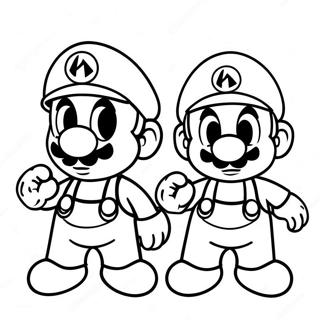 Mario And Luigi Smg4 Adventure Coloring Page 34024-27236