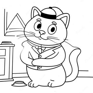 Mayor Humdinger With His Cat Coloring Page 34054-27257