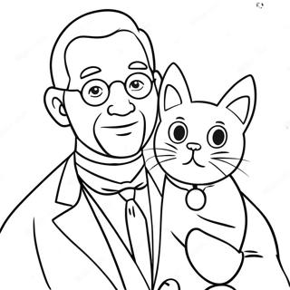 Mayor Humdinger With His Cat Coloring Page 34054-27258