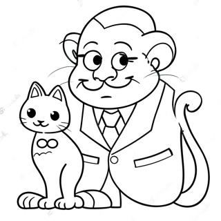 Mayor Humdinger With His Cat Coloring Page 34054-27259