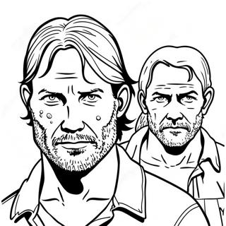 Walking Dead Characters Coloring Page 34064-27271