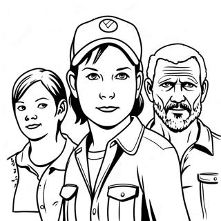 Walking Dead Characters Coloring Page 34064-27272