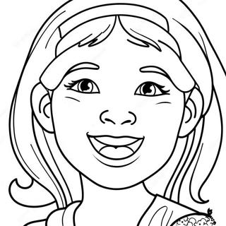 Happy Girl Face Coloring Page 34074-27273