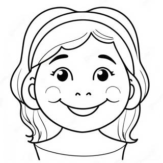 Happy Girl Face Coloring Page 34074-27275