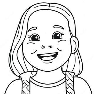 Happy Girl Face Coloring Page 34074-27276