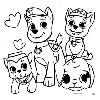 Spooky Paw Patrol Characters Coloring Page 3407-2765