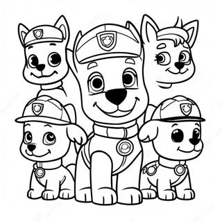 Spooky Paw Patrol Characters Coloring Page 3407-2766