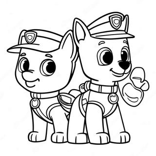 Spooky Paw Patrol Characters Coloring Page 3407-2767