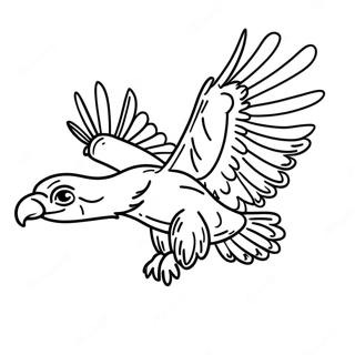 Majestic Vulture In Flight Coloring Page 34084-27288