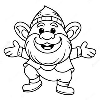 Happy Dwarf Dancing Coloring Page 34164-27345