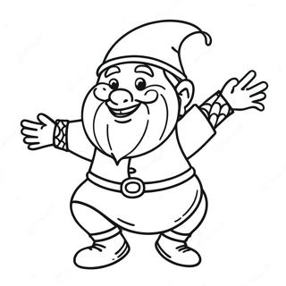 Happy Dwarf Dancing Coloring Page 34164-27346