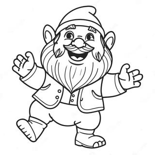 Happy Dwarf Dancing Coloring Page 34164-27347