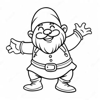 Happy Dwarf Dancing Coloring Page 34164-27348