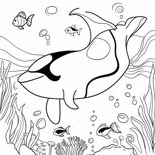 Orca Swimming In The Ocean Coloring Page 3416-2769