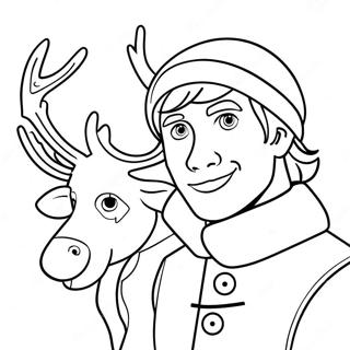 Kristoff With Reindeer Coloring Page 34244-27410