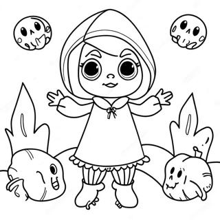 Addison In Spooky Costume Coloring Page 34254-27420