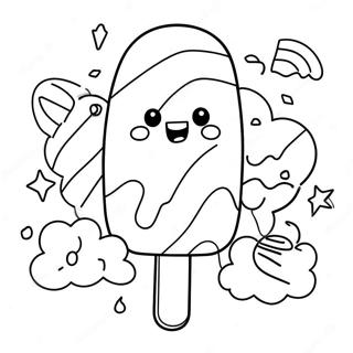 Rainbow Popsicle Coloring Pages