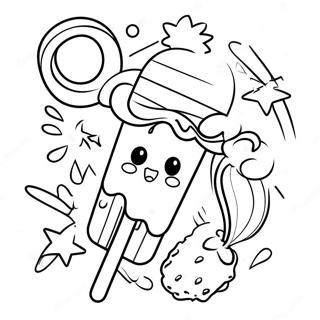 Rainbow Popsicle Coloring Page 34263-27423