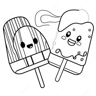 Rainbow Popsicle Coloring Page 34263-27424