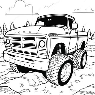 Lifted Ford Truck Coloring Page 3426-2777