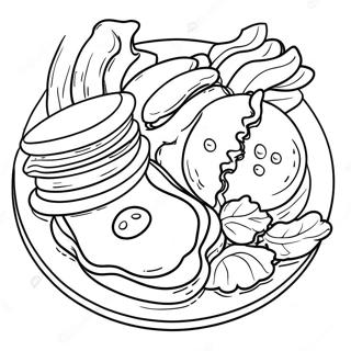 Crispy Bacon Breakfast Plate Coloring Page 34274-27431