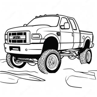 Custom Lifted Ford Truck Coloring Page 3427-2782