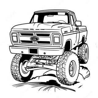 Custom Lifted Ford Truck Coloring Page 3427-2783