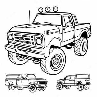 Custom Lifted Ford Truck Coloring Page 3427-2784