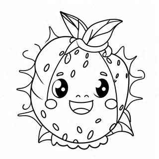 Cute Dragon Fruit With Smiling Face Coloring Page 34294-27449