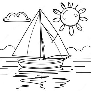 Sailboat On Calm Water Coloring Page 342-273