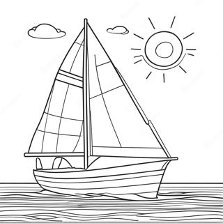 Sailboat On Calm Water Coloring Page 342-274