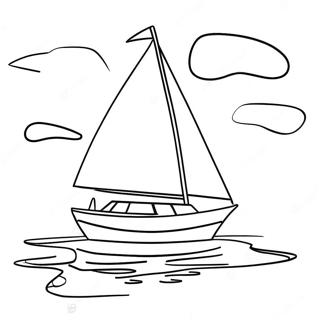 Sailboat On Calm Water Coloring Page 342-275