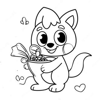 Bluey Valentine's Day Coloring Pages