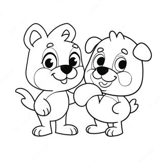 Bluey And Bingo Heart Shaped Coloring Page 34314-27462