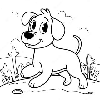 Max The Dog Playing Fetch Coloring Page 34324-27471