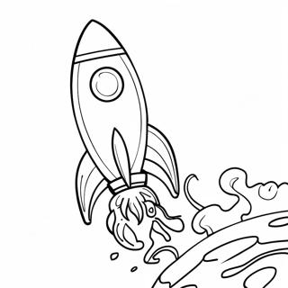 Realistic Rocket Launching Into Space Coloring Page 34333-27477