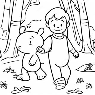 Adventurous Christopher Robin In The Forest Coloring Page 34374-27513