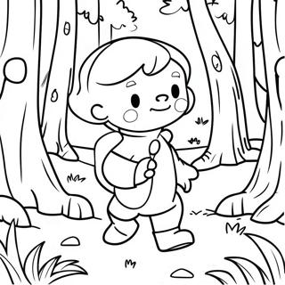 Adventurous Christopher Robin In The Forest Coloring Page 34374-27514