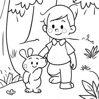 Adventurous Christopher Robin In The Forest Coloring Page 34374-27515