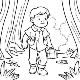 Adventurous Christopher Robin In The Forest Coloring Page 34374-27516