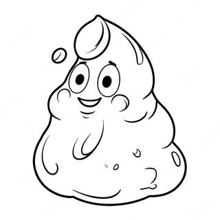 Cute Cartoon Poop Coloring Page 3437-2790