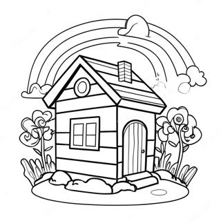 Rainbow House Coloring Page 34383-27519