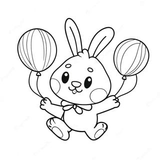 Bunzo Bunny With Colorful Balloons Coloring Page 34404-27539