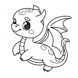 Kawaii Cute Dragon Flying In The Sky Coloring Page 34433-27564